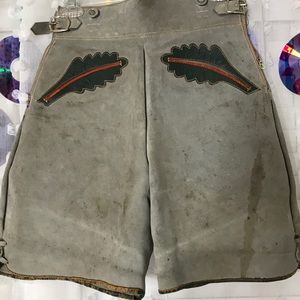1960s VINTAGE German Lederhosen Suede shorts